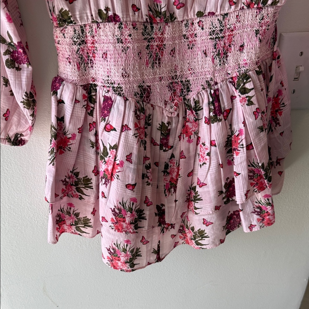 LoveShackFancy Pink Floral Smocked Dress - Picture 11 of 13